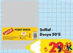 LECTOR ŞEFFAF DOSYA 50'Lİ indirimli fiyat LECTOR ŞEFFAF DOSYA 50'Lİ fiyat ve kampanya bilgisi